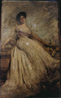 Cesare Tallone, Ritratto di Ellade Crespi Colombo, 1900 - prima del restauro