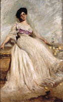 Cesare Tallone, Ritratto di Ellade Crespi Colombo, 1900 - dopo il restauro
