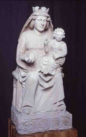 Maestro DELLA LOGGIA DEGLI OSII, Madonna con bambino, XIV sec. - dopo il restauro