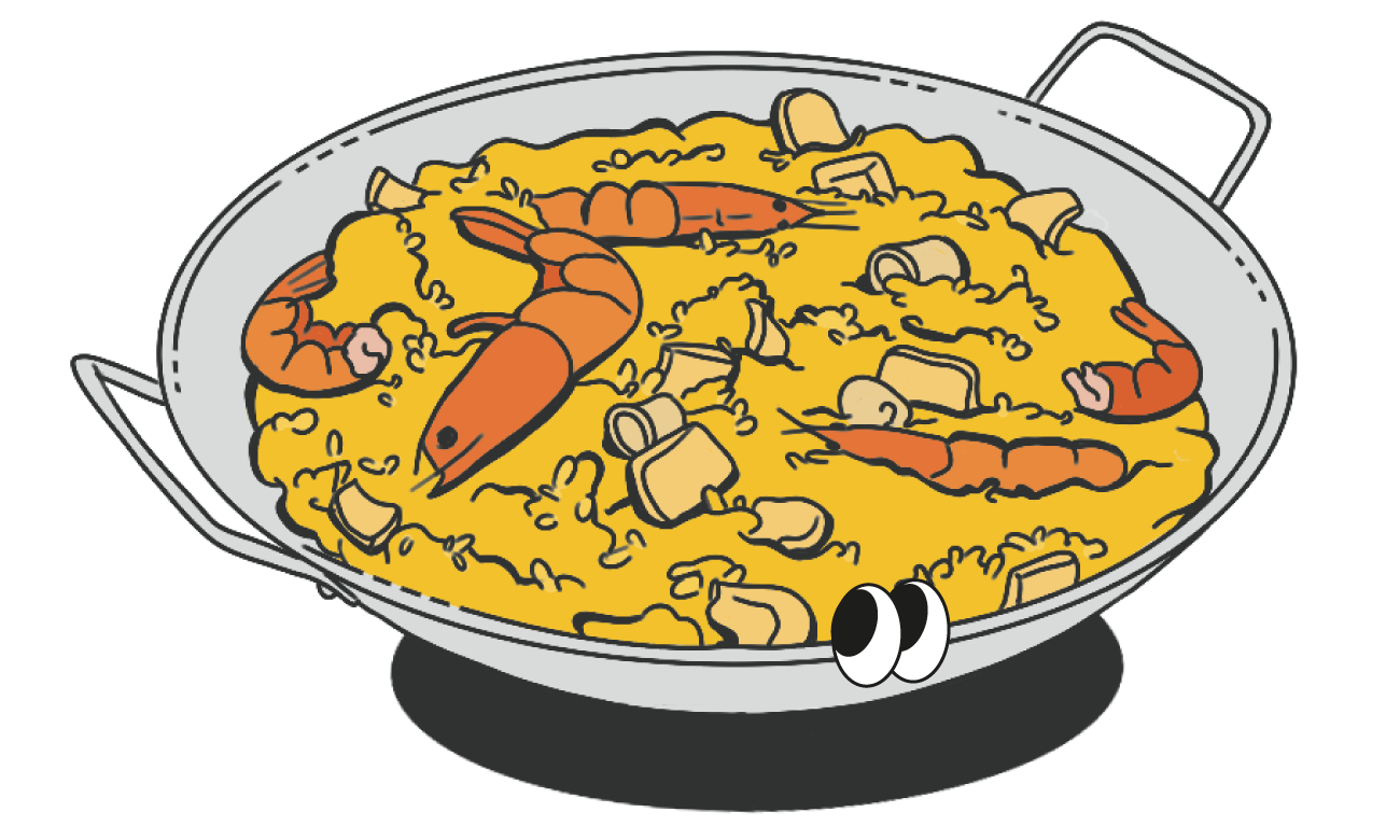 Illustrazione della ricetta 'Paella di pesce misto'