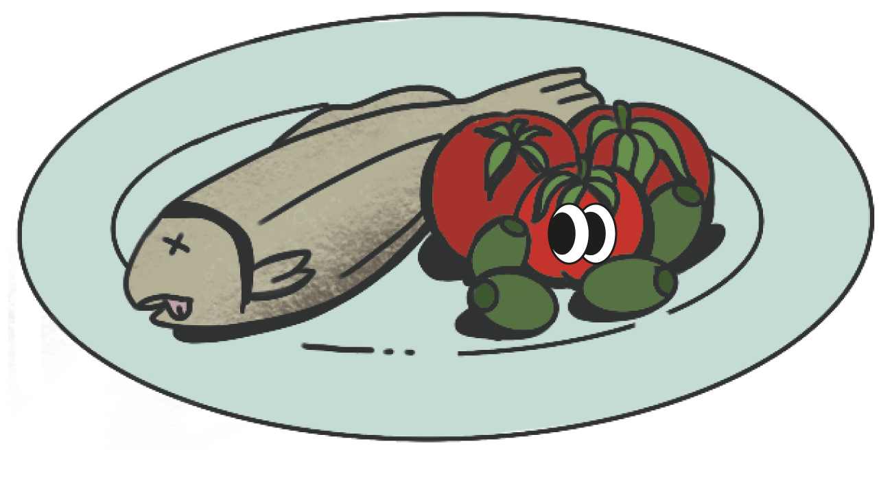 Illustrazione della ricetta 'Trota con olive e pomodorini'