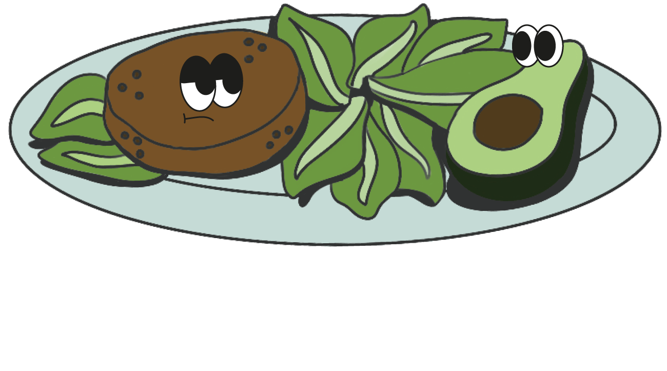 Illustrazione della ricetta 'Burger di lenticchie con insalata e avocado'